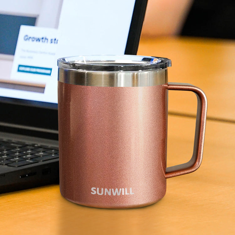 SUNWILL Coffee Travel Mug with Handle, Stainless Steel Insulated Cup  Tumbler, 22oz, Powder Coated Mint 