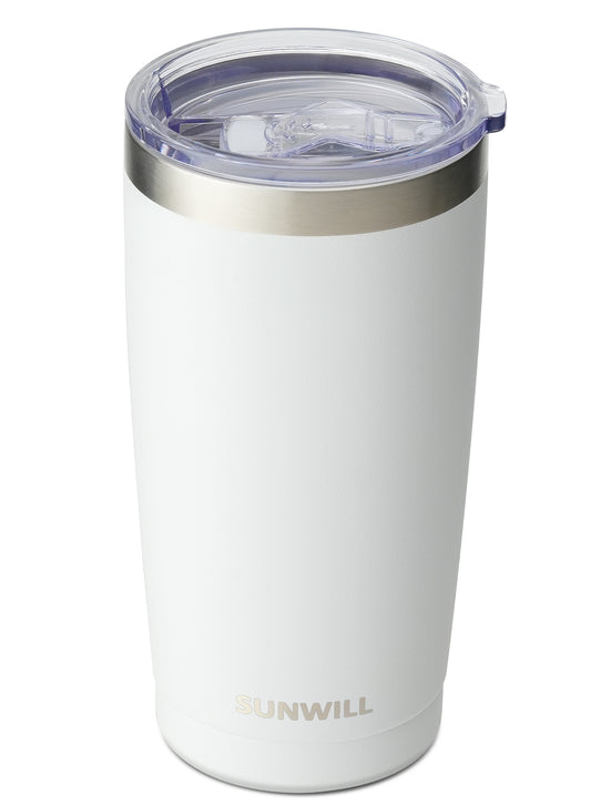 20oz Travel Tumbler With Sliding Lid - Powder Coated White