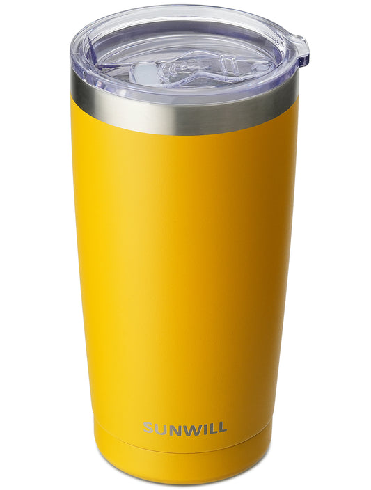 20oz Travel Tumbler With Sliding Lid - Powder Coated Yellow