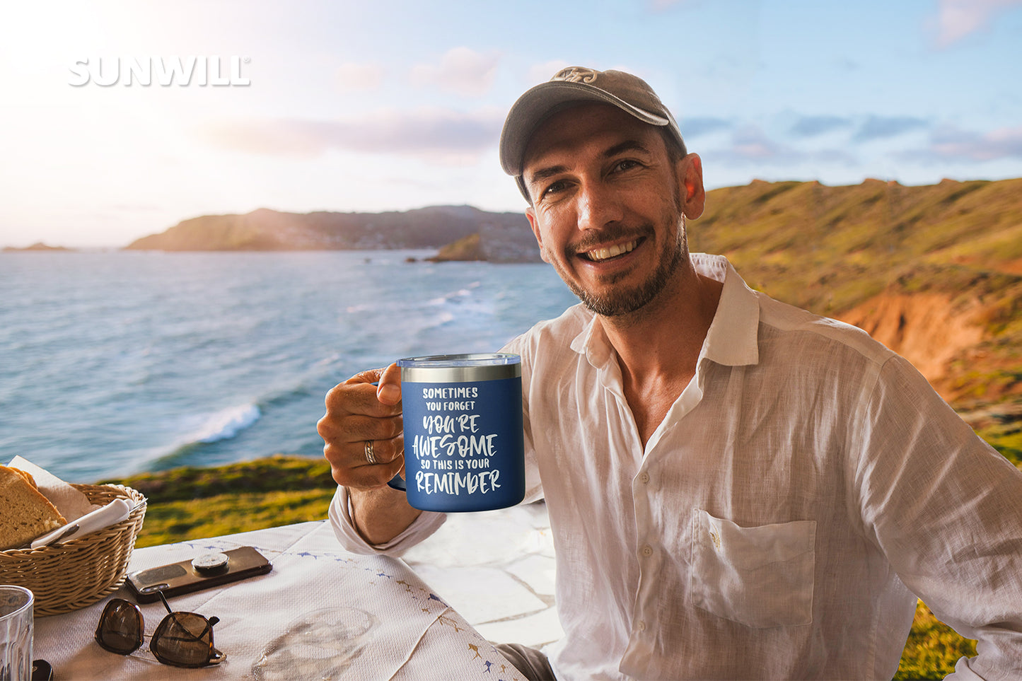 Sometimes You forget You're Awesome -14oz Navy Mug