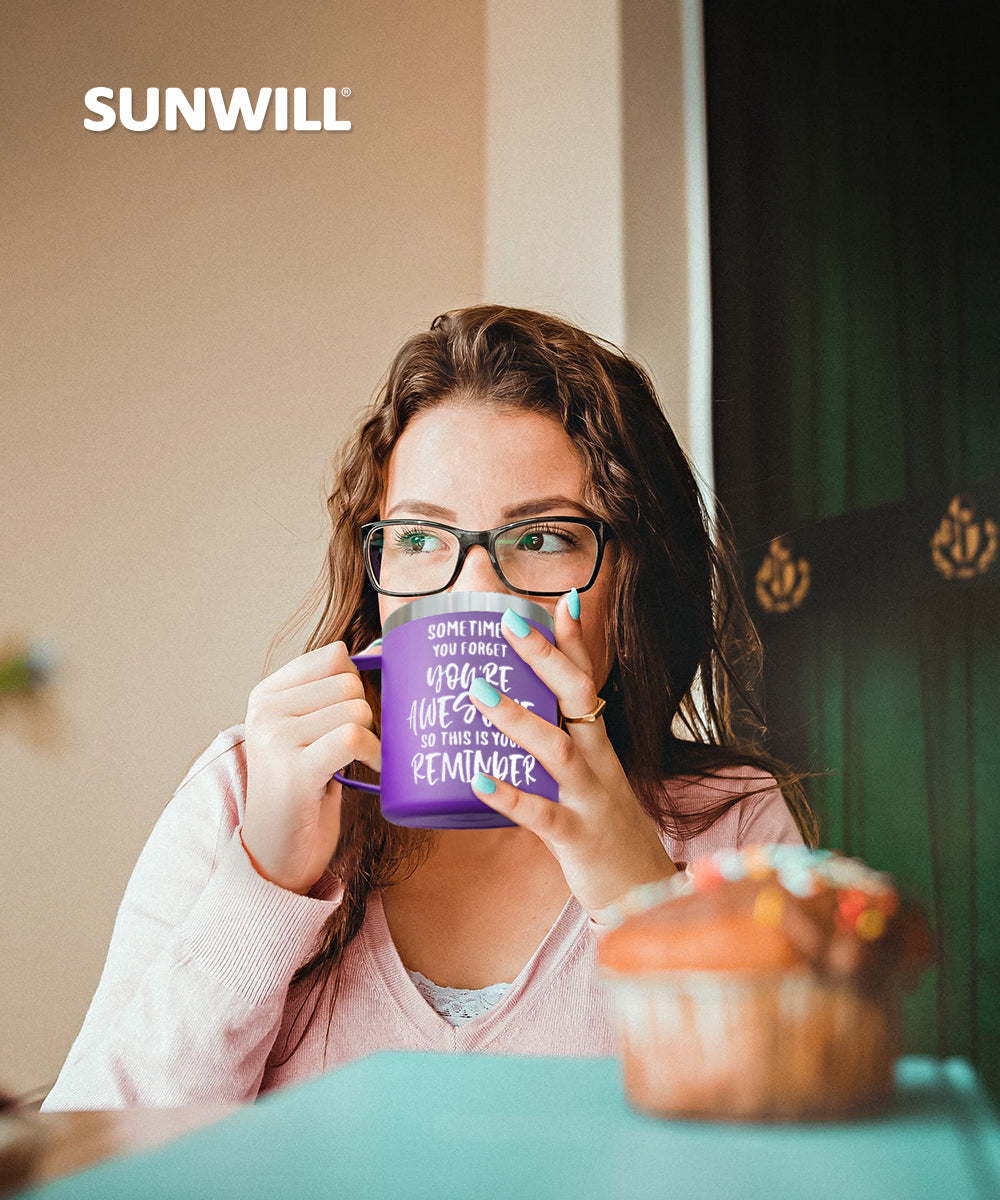 Sometimes You forget You're Awesome -14oz Purple Mug