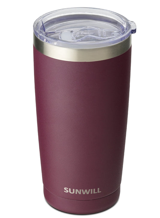 20oz Travel Tumbler With Sliding Lid - Powder Coated Plum