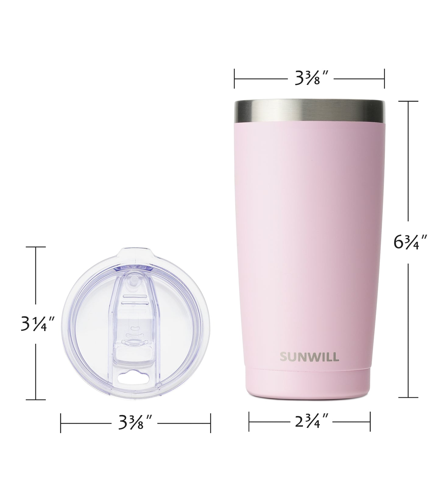 20oz Travel Tumbler With Sliding Lid - Powder Coated Sakura