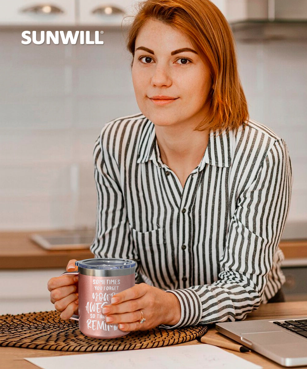 Sometimes You forget You're Awesome -14oz Rose Gold Mug