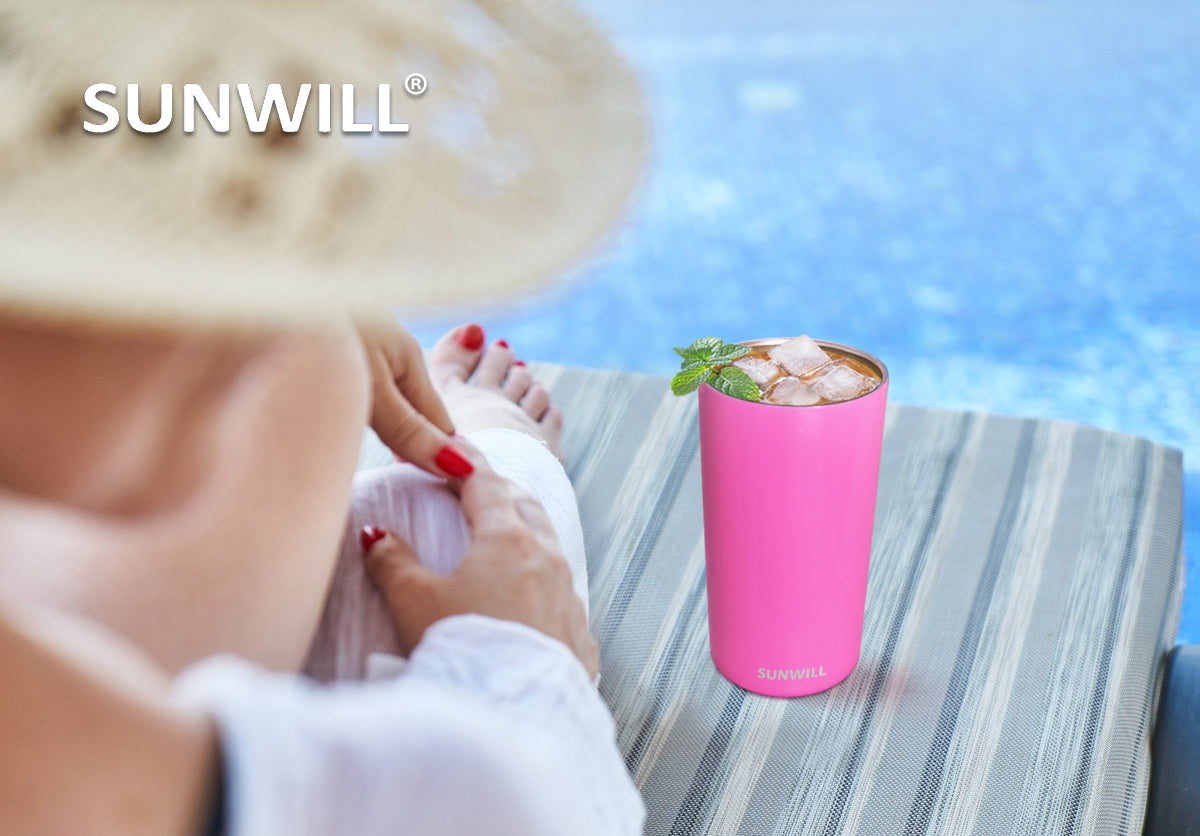 12oz Skinny Tumbler With Sliding Lid - Hot Pink