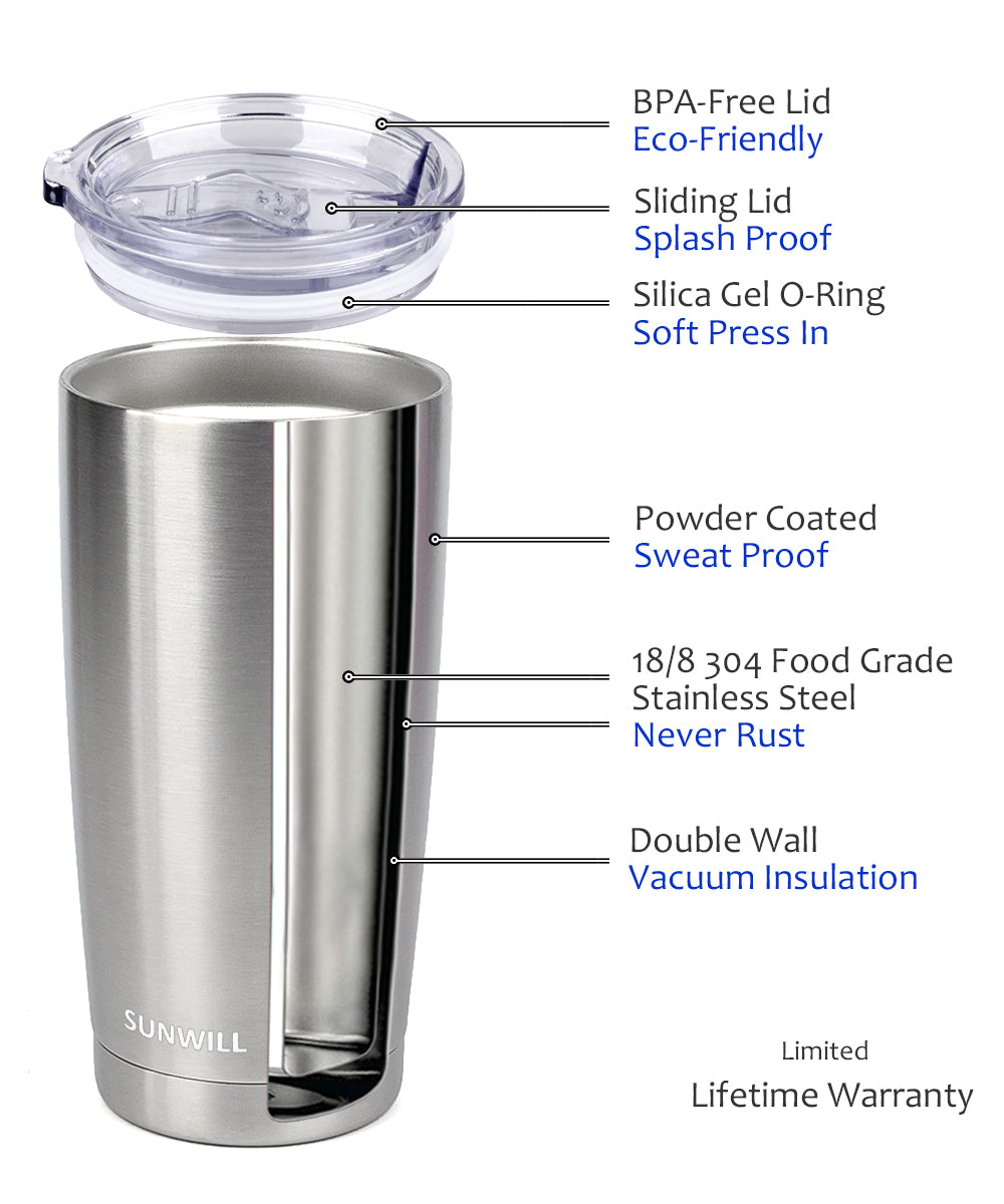 20oz Travel Tumbler With Sliding Lid - Silver