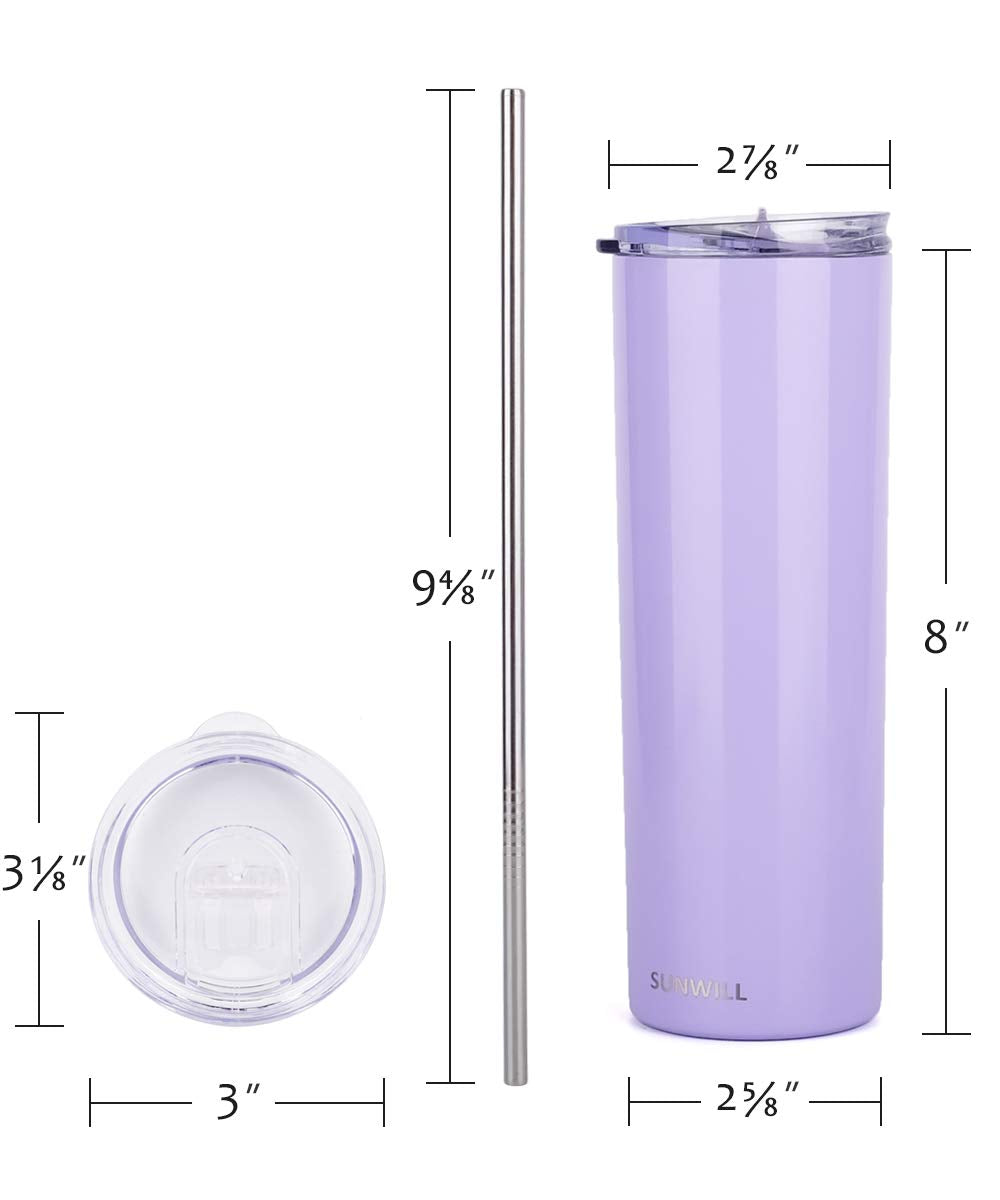 20oz Skinny Tumbler With Straw and Lid - Lavender
