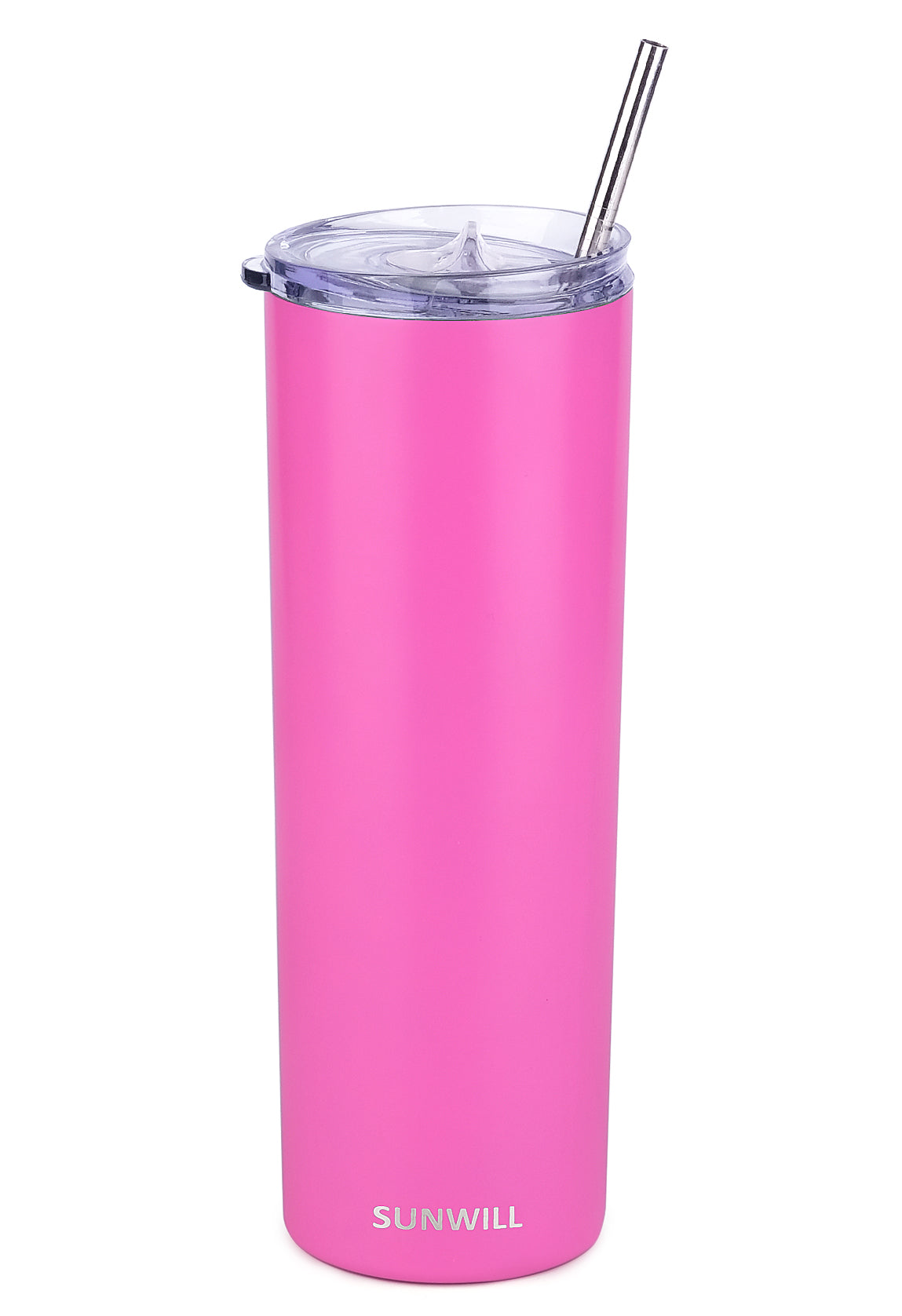 20oz Skinny Tumbler With Straw and Lid - Hot Pink – SunwillBiz