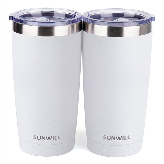 20oz Travel Tumbler With Sliding Lid - Powder Coated White