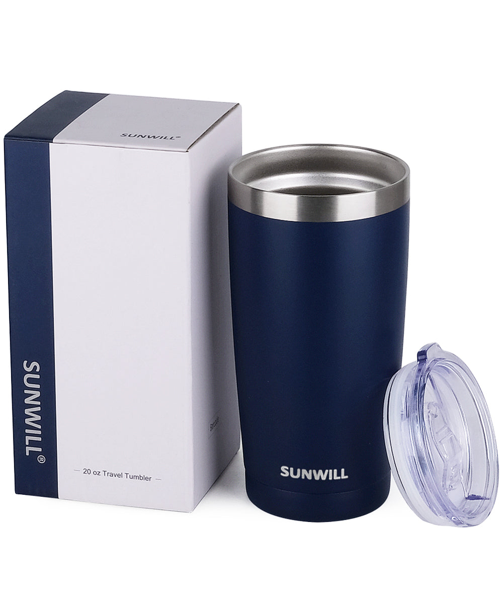 20oz Travel Tumbler With Sliding Lid - Navy Powder Coated
