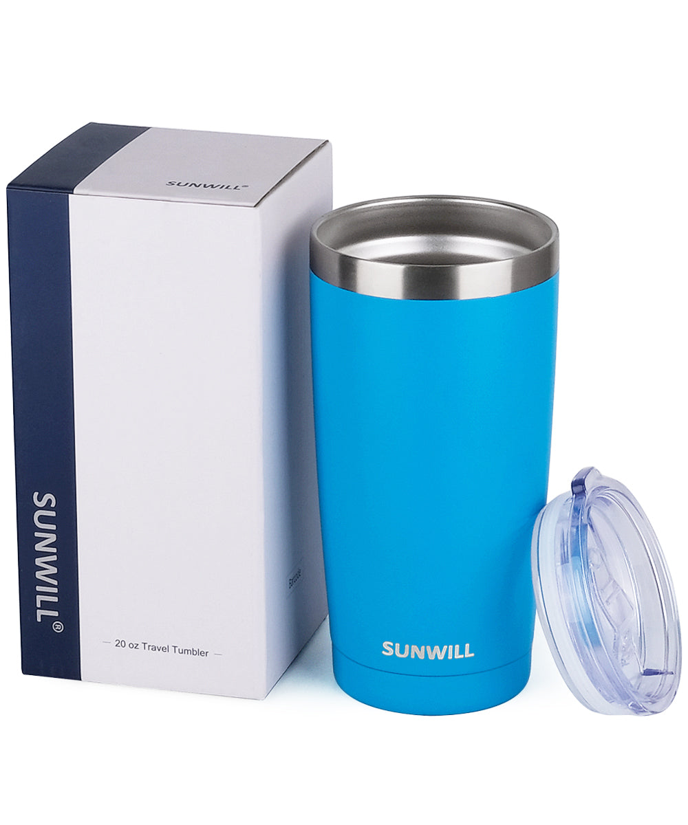 20oz Travel Tumbler With Sliding Lid - Powder Coated Royal Blue