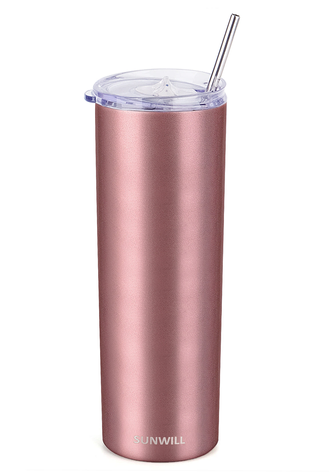 20oz Skinny Tumbler With Straw and Lid - Rose Gold