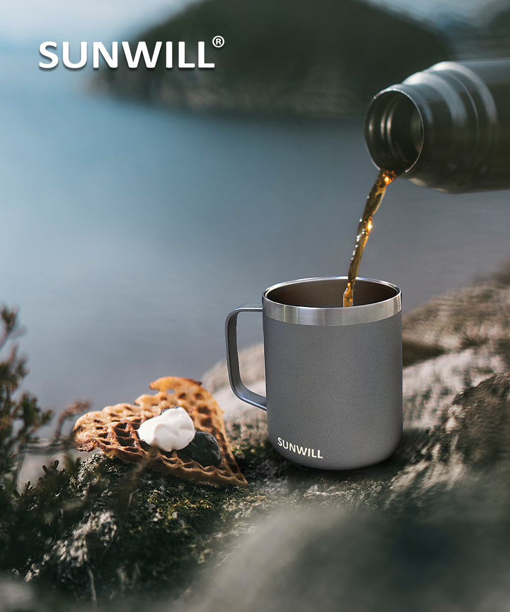 14oz Coffee Mug With Sliding Lid - Cool Grey & Rose Gold