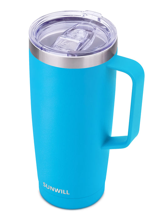 24oz Coffee Travel Mug With Sliding Lid - Powder Coated Royal Blue