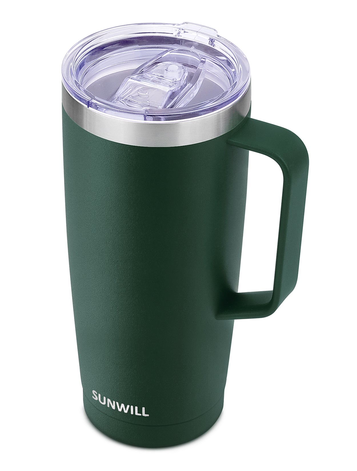 SUNWILL Coffee Mug with Handle, 14oz Insulated Stainless Steel  Reusable Coffee Cup, Double Wall Coffee Travel Mug, Powder Coated Forest  Green : Home & Kitchen