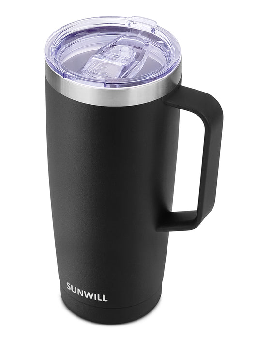 24oz Coffee Travel Mug With Sliding Lid - Powder Coated Black