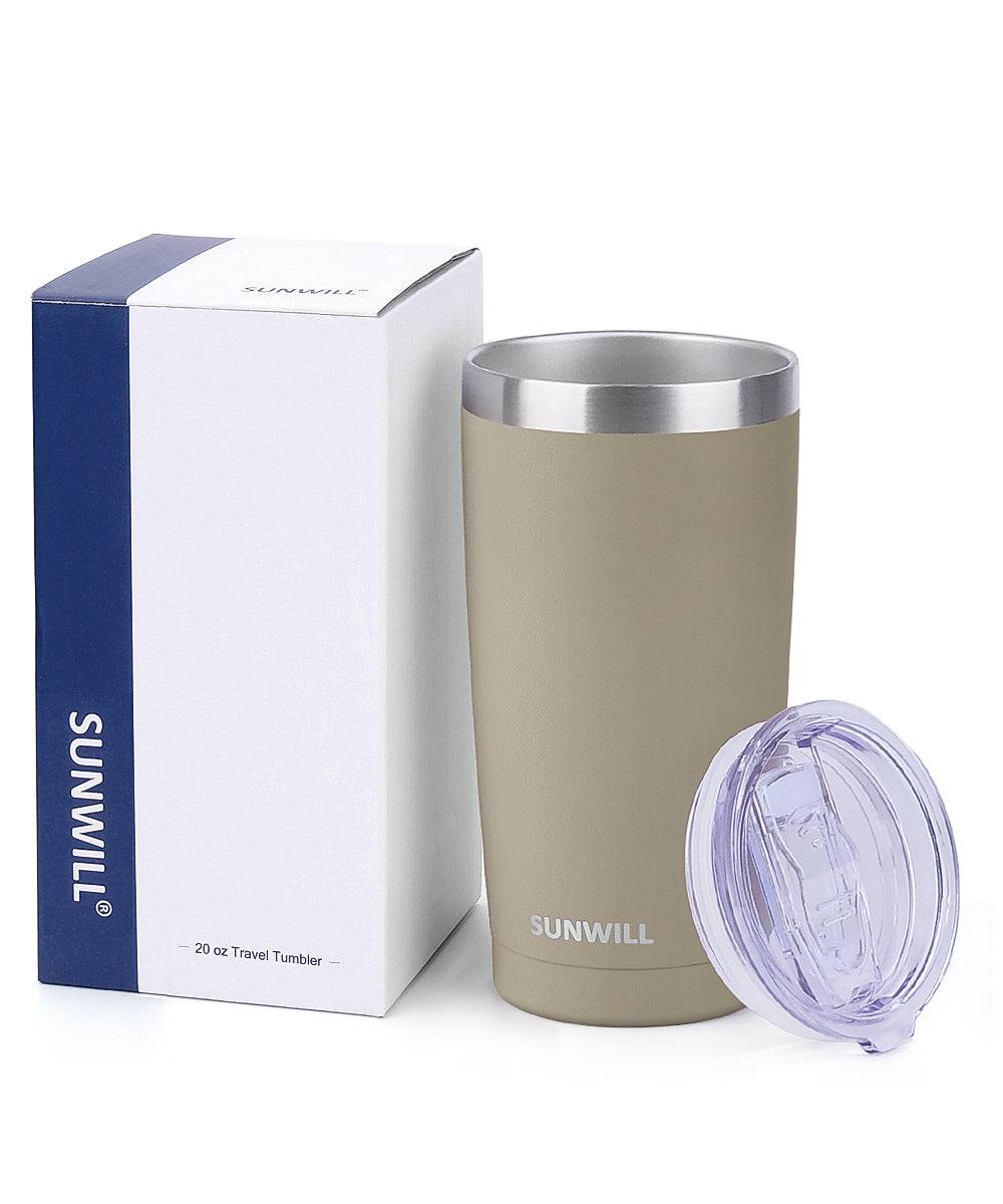 20oz Travel Tumbler With Sliding Lid - Powder Coated Taupe