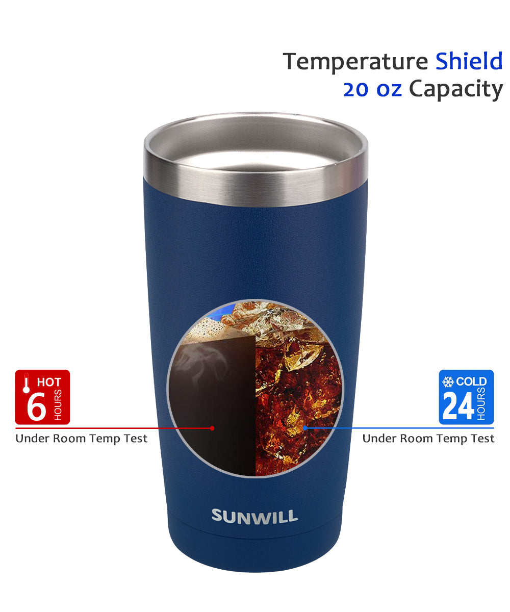 20oz Travel Tumbler With Sliding Lid - Navy Powder Coated
