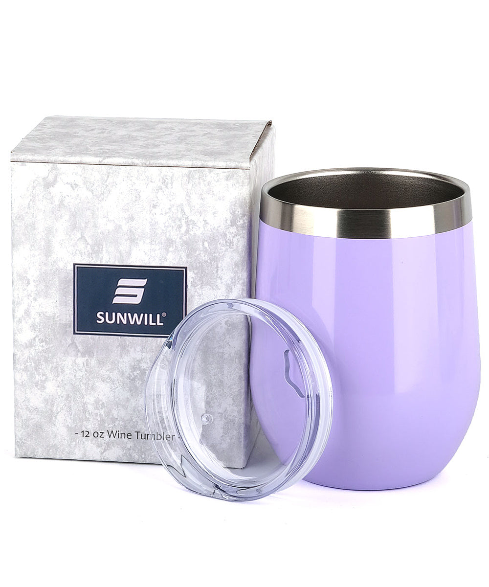 12oz Wine Tumbler With Lid - Lavender