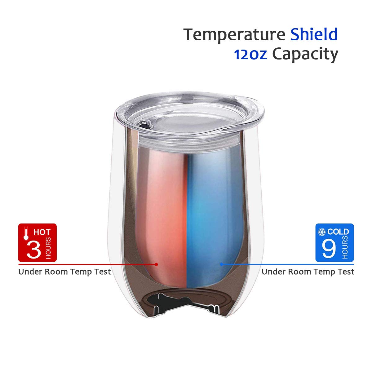 12oz Wine Tumbler With Lid - White