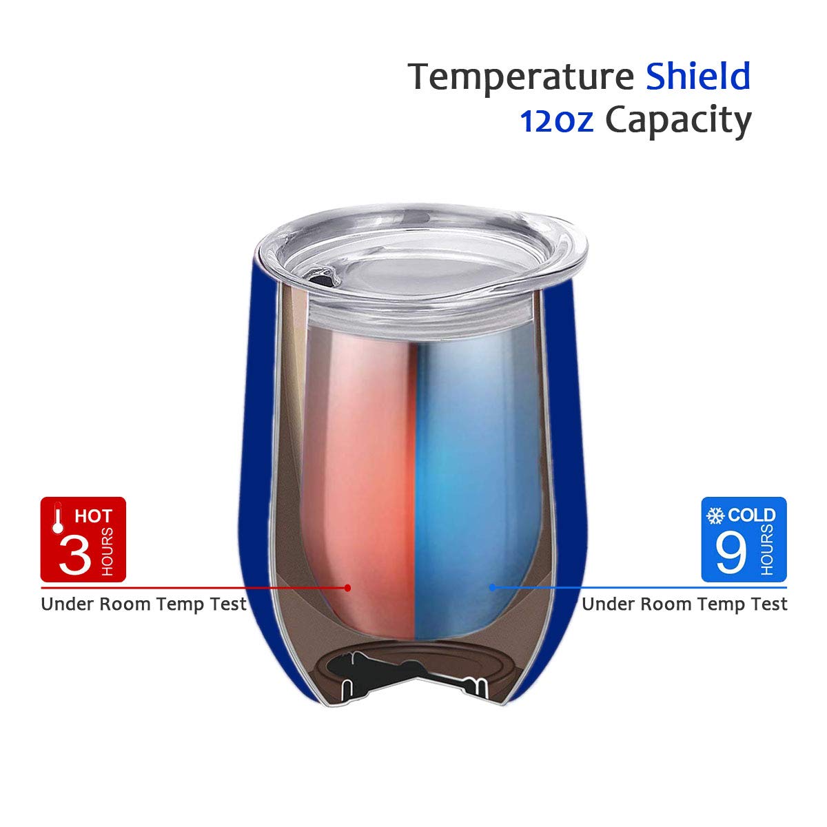 12oz Wine Tumbler With Lid - Glass Blue