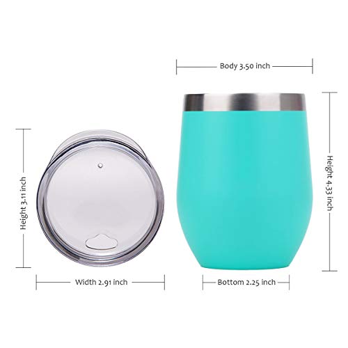 12oz Wine Tumbler With Lid - Teal & Magenta