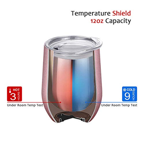 12oz Wine Tumbler With Lid - Rose Gold