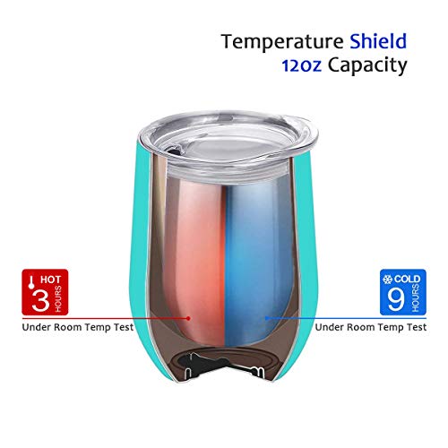12oz Wine Tumbler With Lid - Teal & Magenta