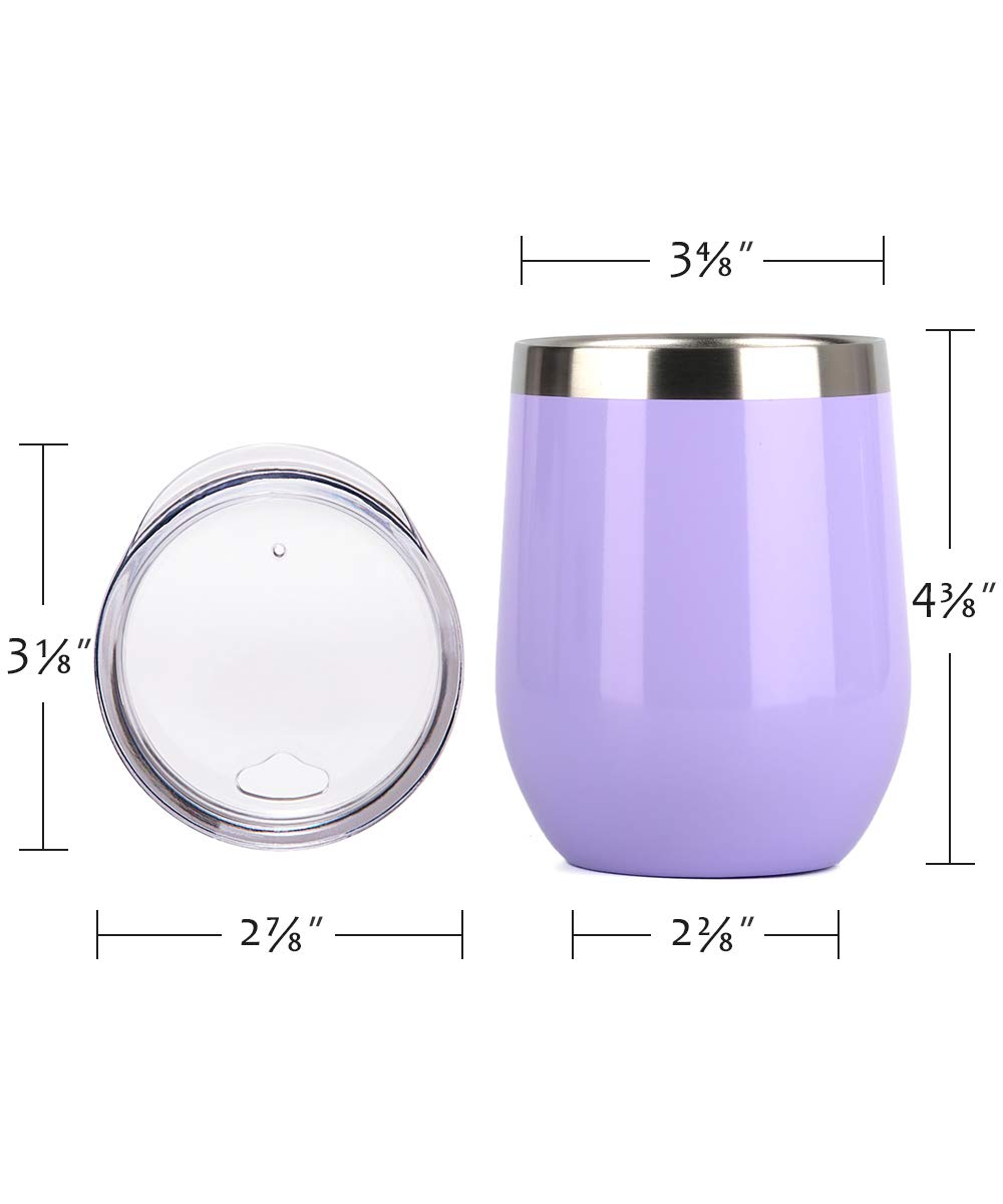 12oz Wine Tumbler With Lid - Lavender