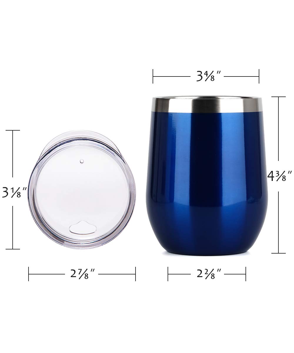 12oz Wine Tumbler With Lid - Glass Blue