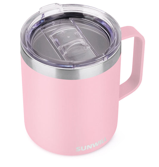 14oz Coffee Mug With Sliding Lid - Powder Coated Sakura