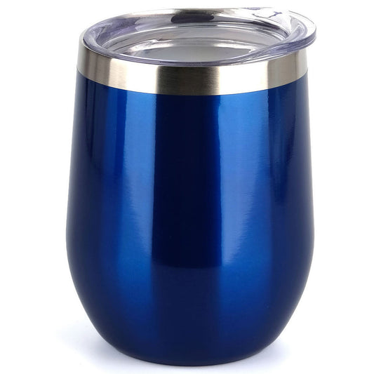12oz Wine Tumbler With Lid - Glass Blue