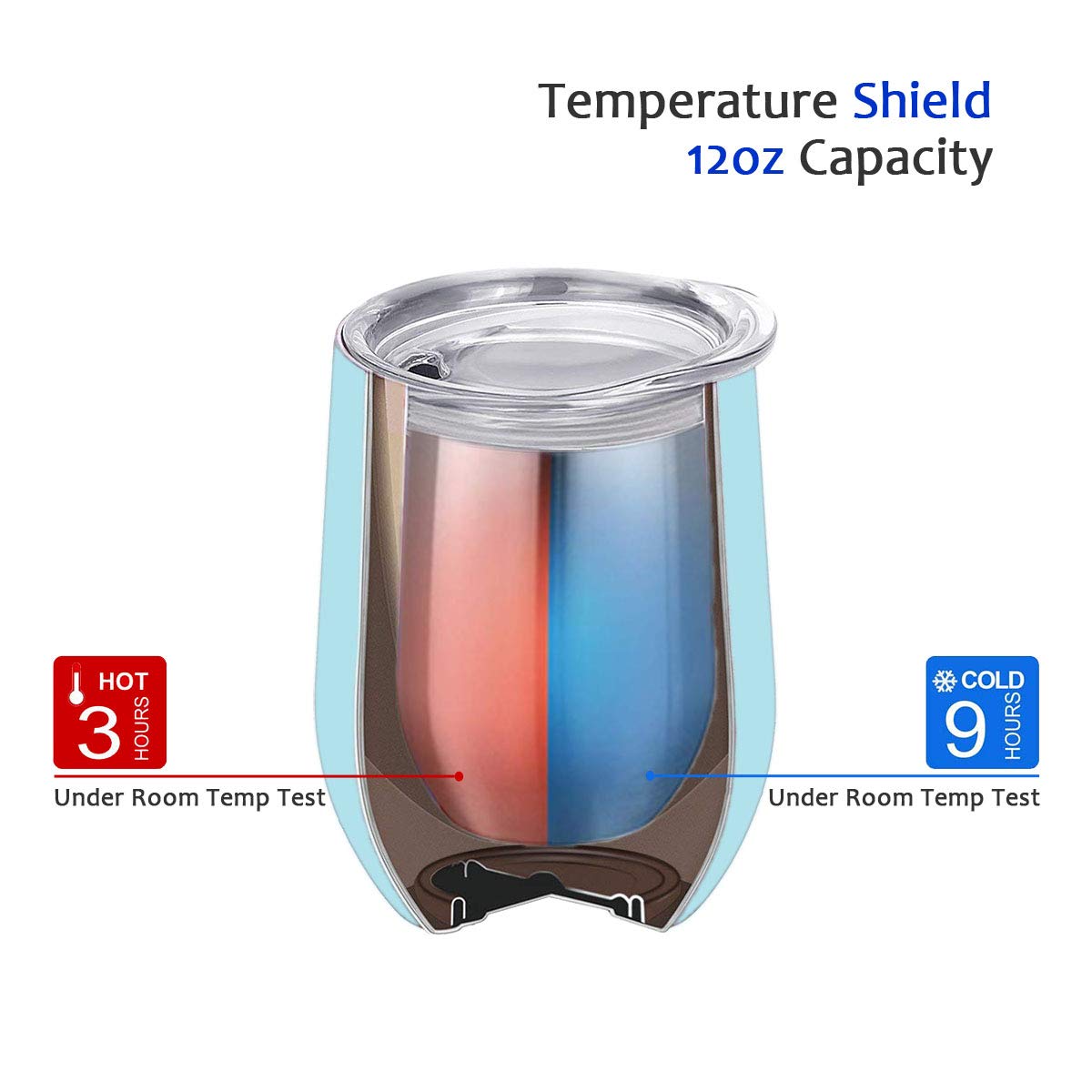 12oz Wine Tumbler With Lid - Pearl Blue