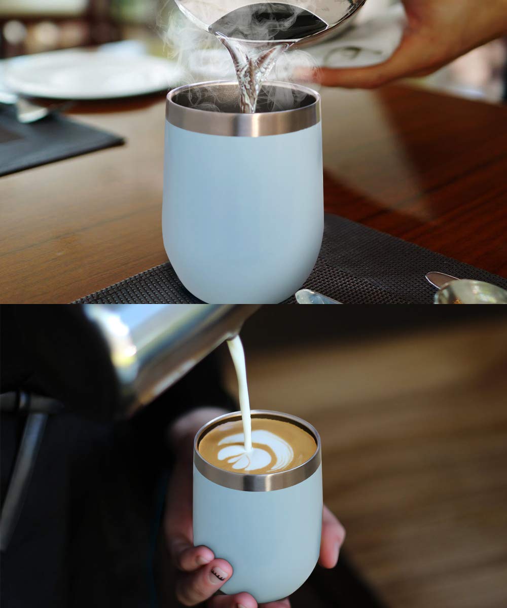 12oz Wine Tumbler With Lid - Pearl Blue