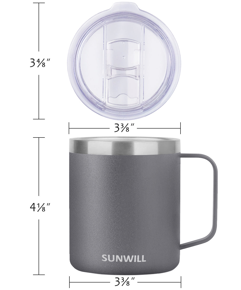 14oz Coffee Mug With Sliding Lid - Cool Grey & Rose Gold