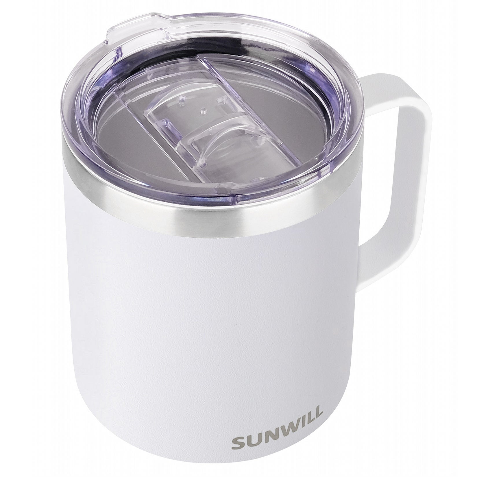 14oz Coffee Mug With Sliding Lid - White  SunwillBiz