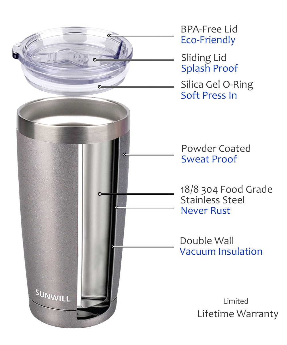 20oz Travel Tumbler With Sliding Lid - Cool Gray