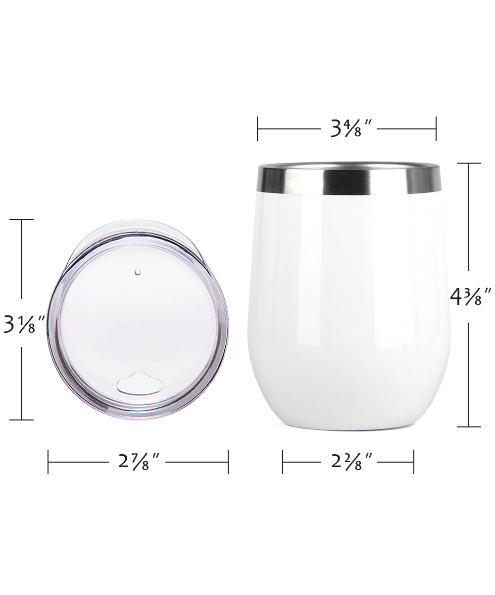 12oz Wine Tumbler With Lid - White