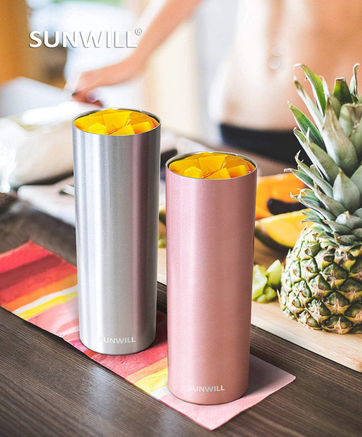 20oz Skinny Tumbler With Straw and Lid - Silver