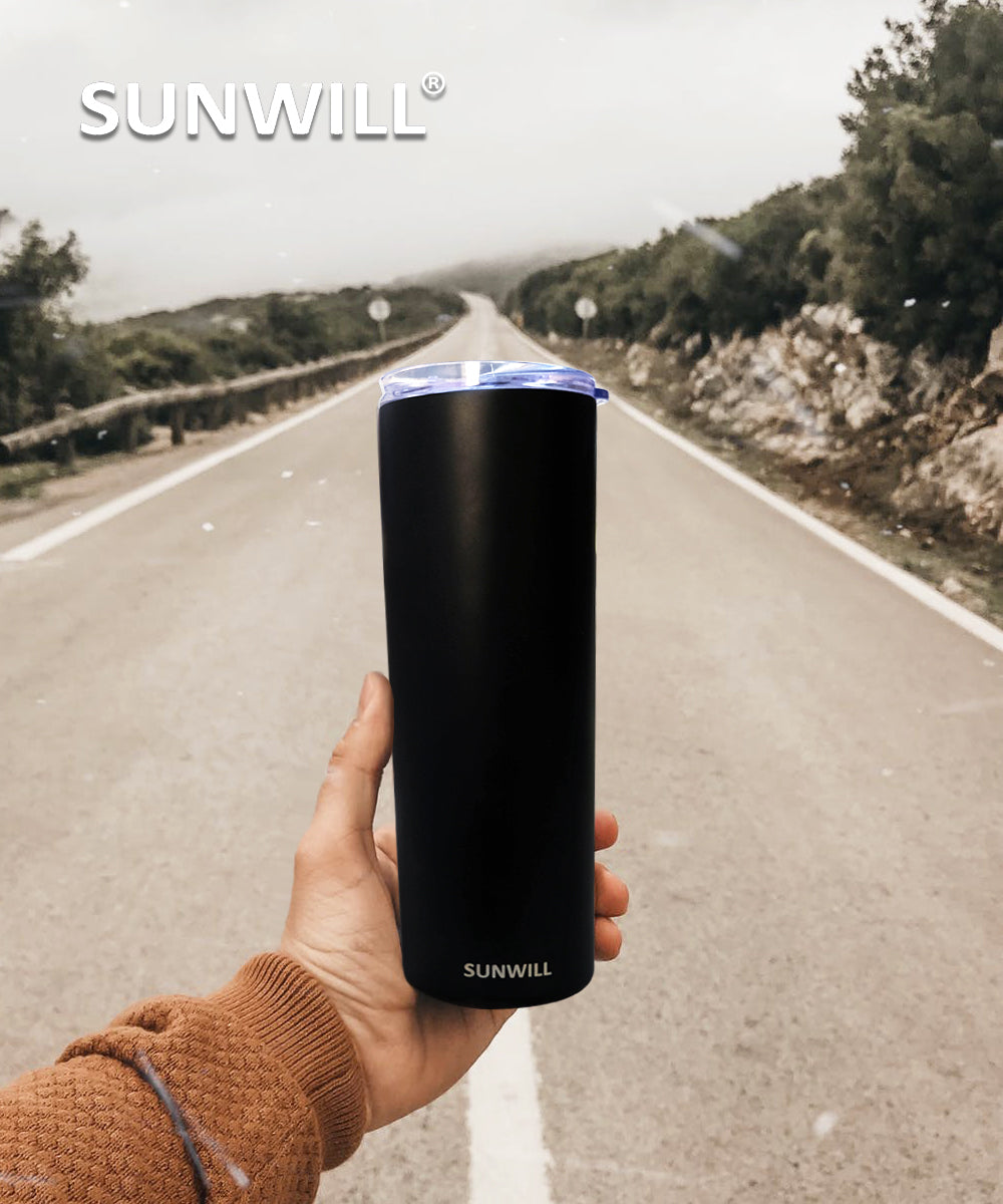 20oz Skinny Tumbler With Straw and Lid - Black