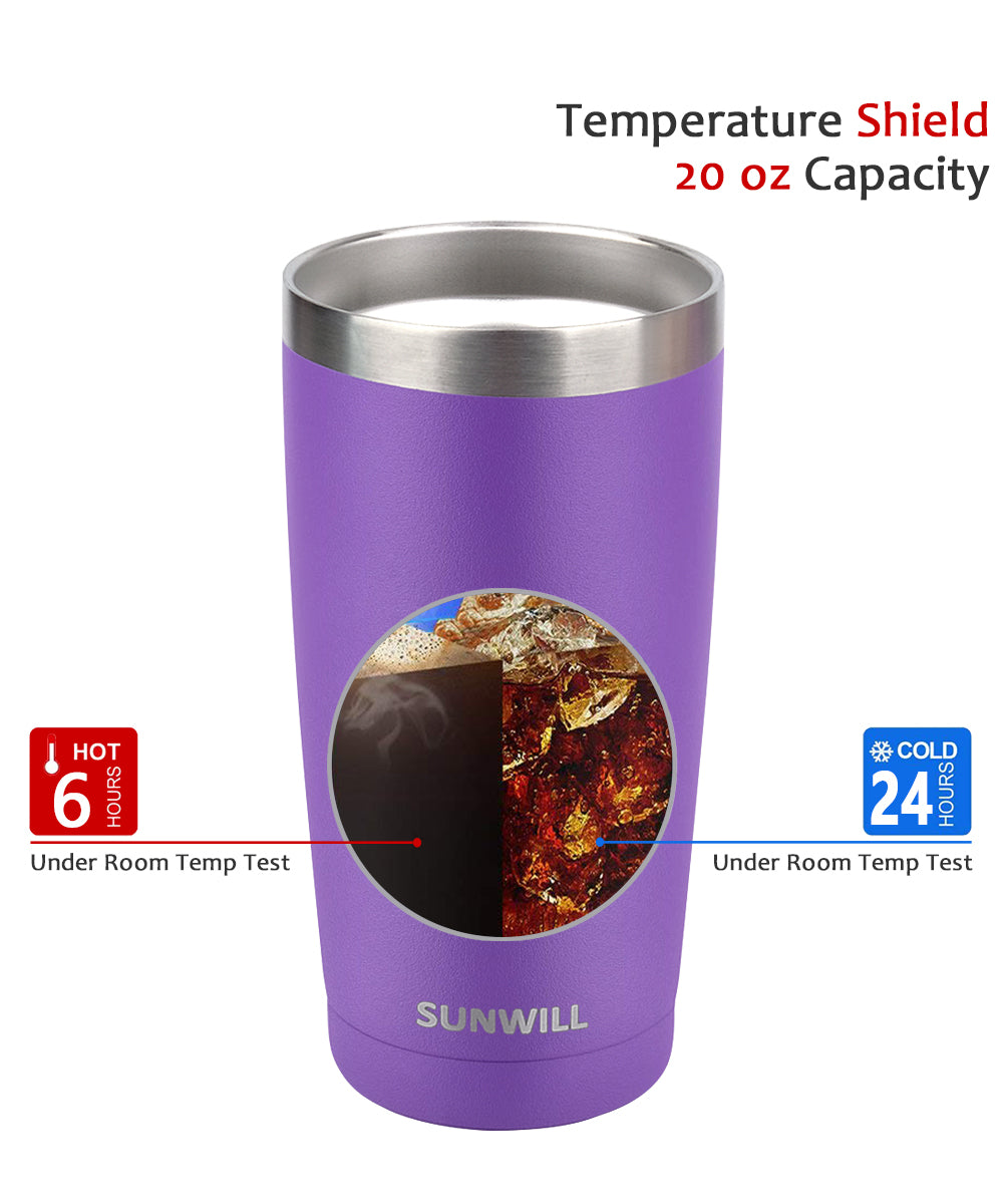 20oz Travel Tumbler With Sliding Lid - Purple Powder Coated