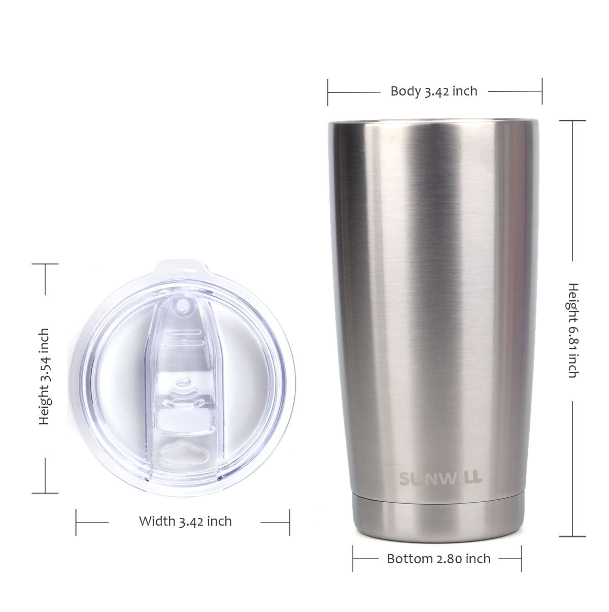 20oz Travel Tumbler With Sliding Lid - Silver