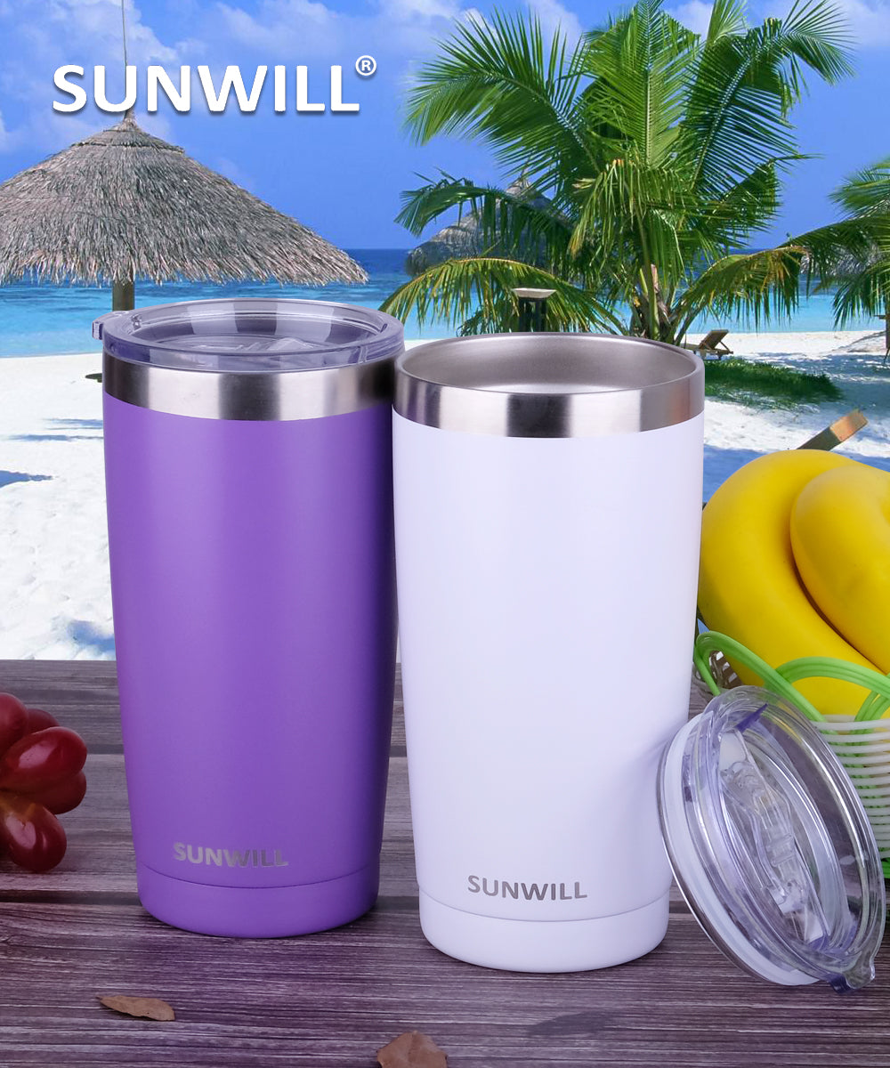 20oz Travel Tumbler With Sliding Lid - Powder Coated White