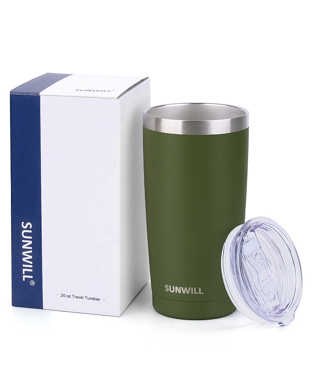 20oz Travel Tumbler With Sliding Lid - Powder Coated Olive