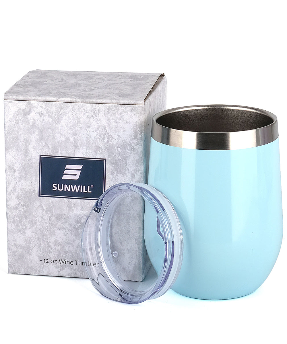 12oz Wine Tumbler With Lid - Pearl Blue