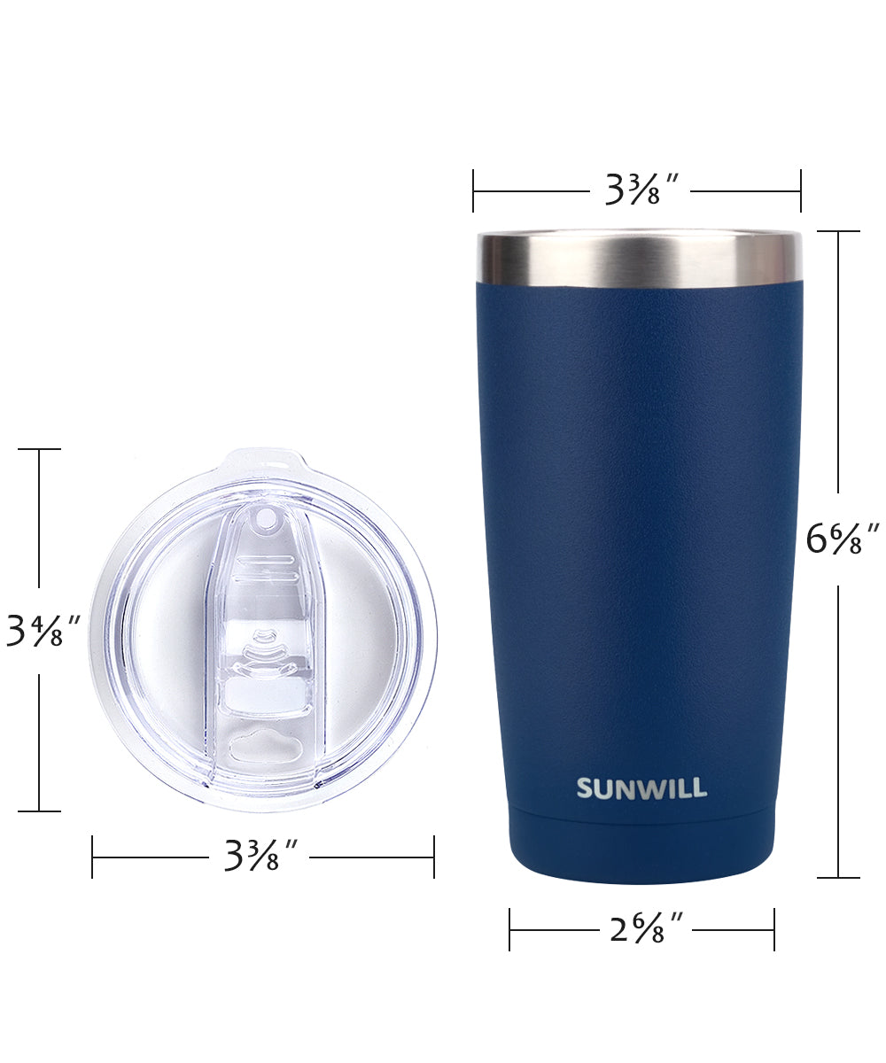 20oz Travel Tumbler With Sliding Lid - Navy Powder Coated