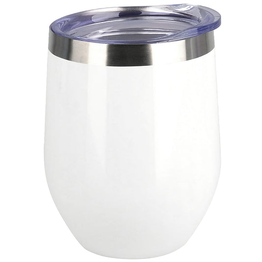 12oz Wine Tumbler With Lid - White