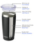 20oz Travel Tumbler With Sliding Lid - Powder Coated Black