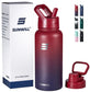 32oz Insulated Water Bottle with Straw - Powder Coated Berry Fruit