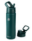 22oz Insulated Water Bottle with Straw - Powder Coated Forest Green